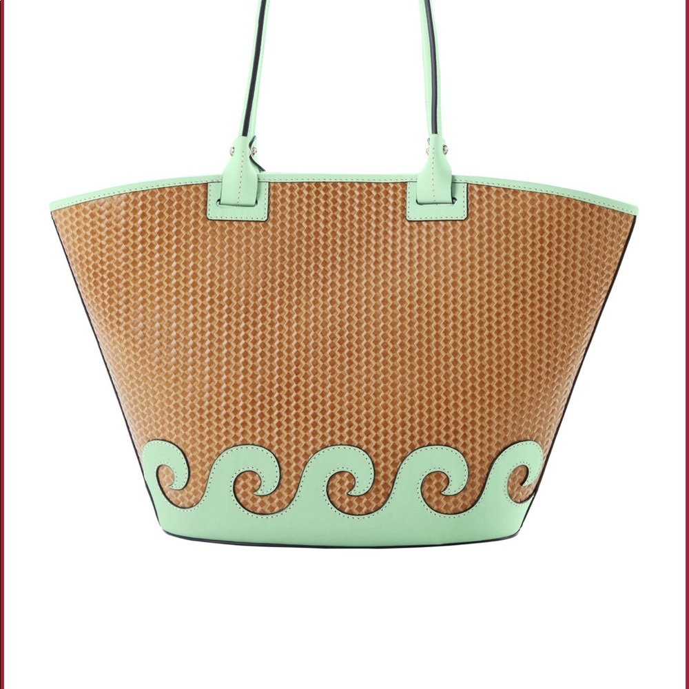 Dooney & B Leather Beacon Woven Atlantic tote MINT - Picture 4 of 5